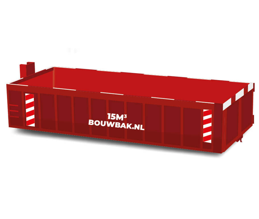 Houtafval container 15m³ huren www.bouwbak.nl